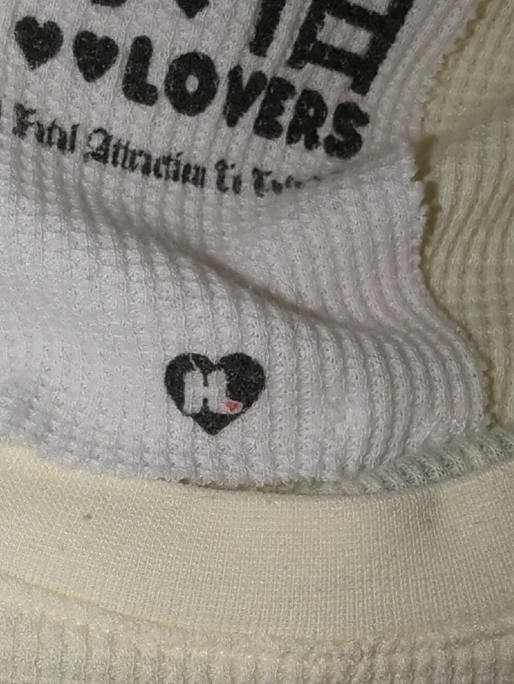 Y2K Harajuku Lovers L/S Cream Waffle Knit "Fatal Attraction To Cuteness" RARE - Picture 15 of 15